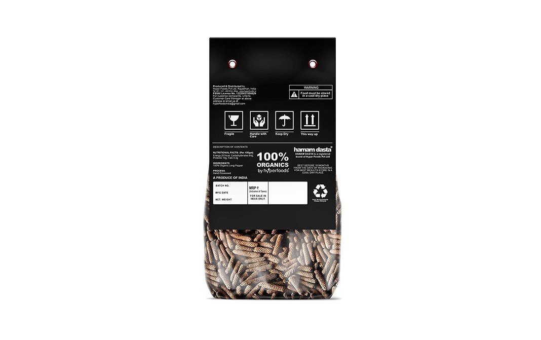 Hamam Dasta Organic Long Pepper Peepli   Pack  100 grams